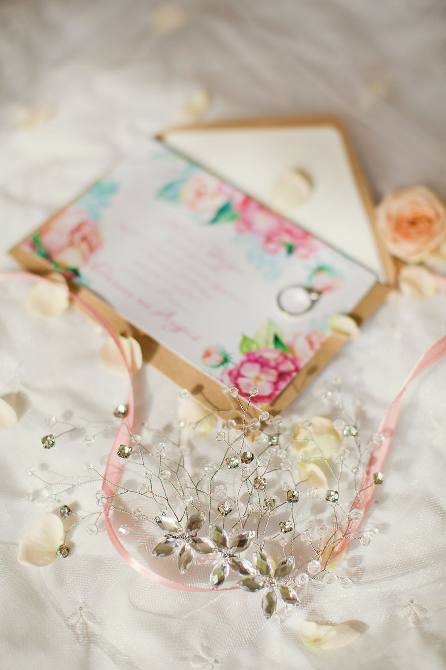 Soft Romantic Pastel Peach Wedding Inspiration wedding invitation