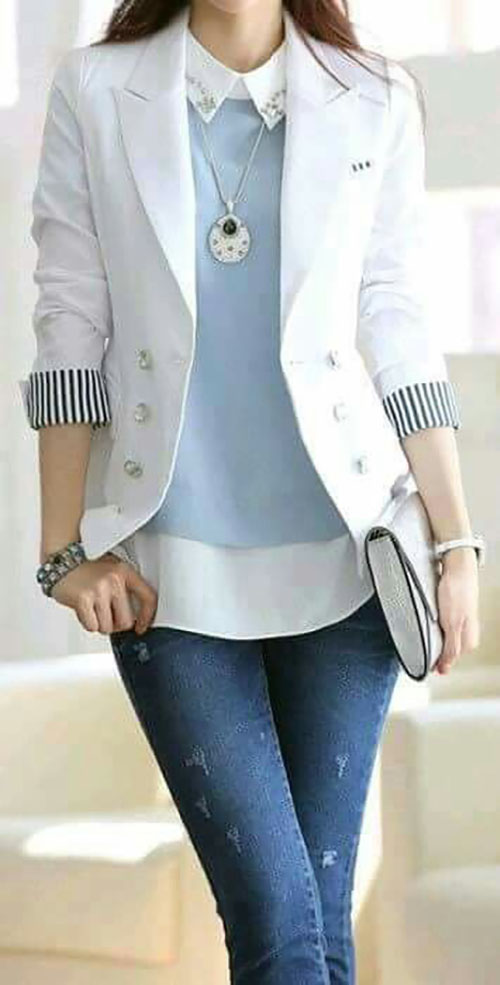 Spring Jacket Fashion Inspiration White Blazer Style