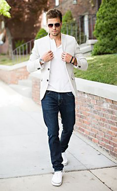 Spring Jacket Fashion Inspiration Man's Ivory Blazer Style Jacket