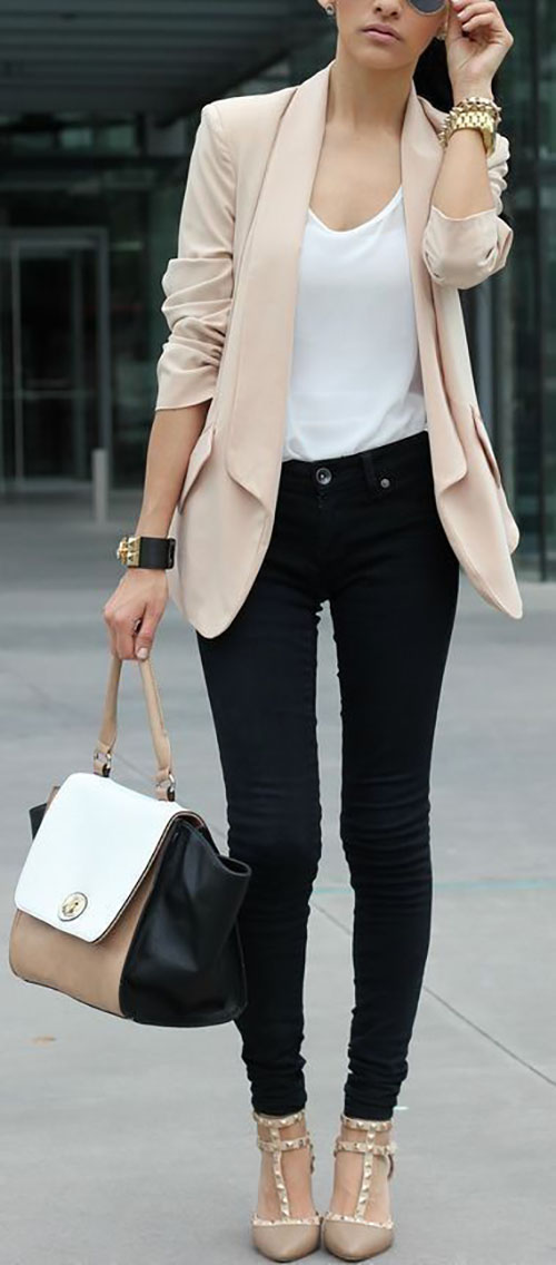 Spring Jacket Fashion Inspiration blush blazer style